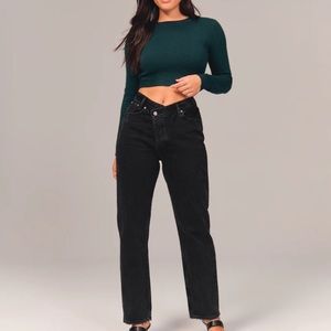 Abercrombie The Dad High Rise Jeans Curve Love in Black